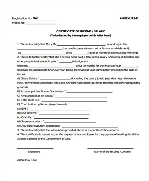 Sle Certificate Of Employment With Salary Infoupdate Org