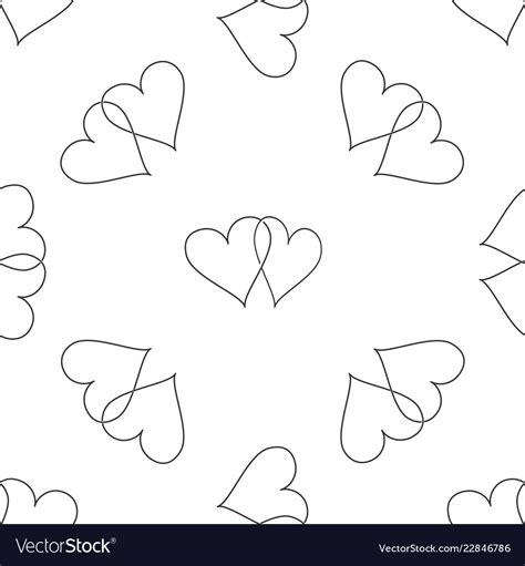 Two Linked Hearts Icon Seamless Pattern Royalty Free Vector