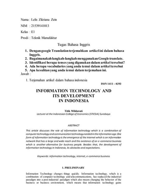 Tugas Bahasa Inggris Docx Free Download