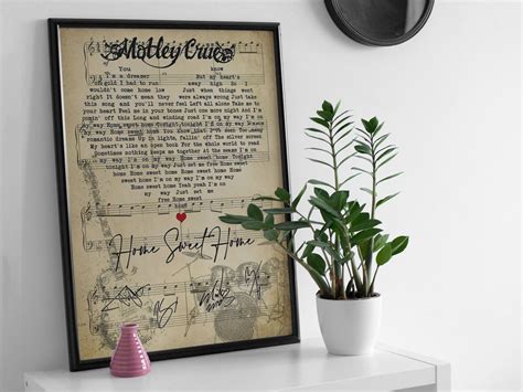 Motley Crue Home Sweet Home Lyrics Poster Motley Crue Signature