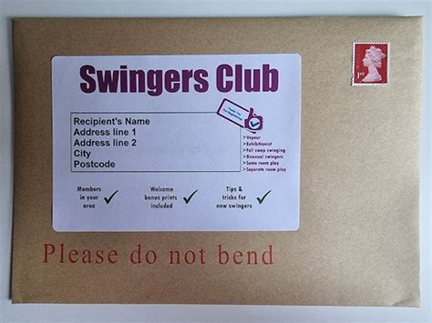 Swingers Club Prank Package Envelope Etsy