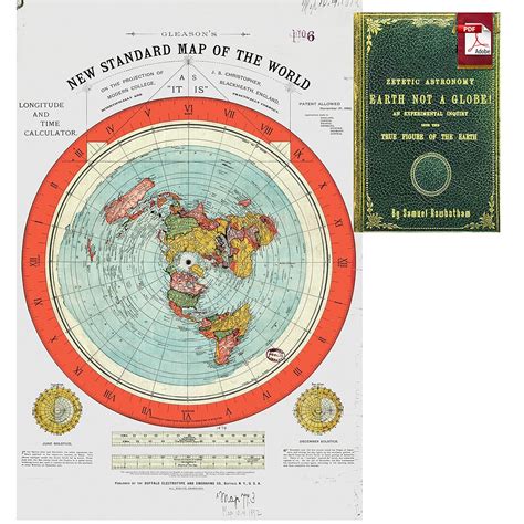 Flat Earth Map Gleason S New Standard Map Of The World Large 24 X 36 High