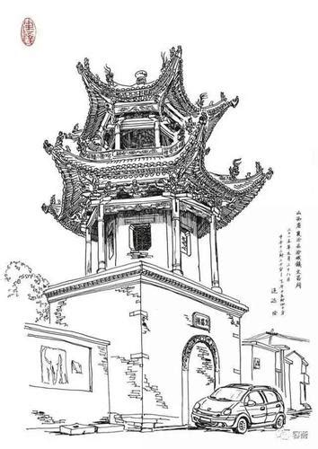 广西代表性建筑物简笔画 简笔画图片大全 普车都