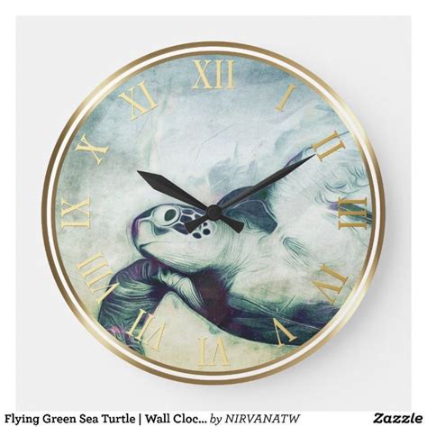 Grande Horloge Ronde Tourbillon De La Mer Verte Wall Clocks Zazzle