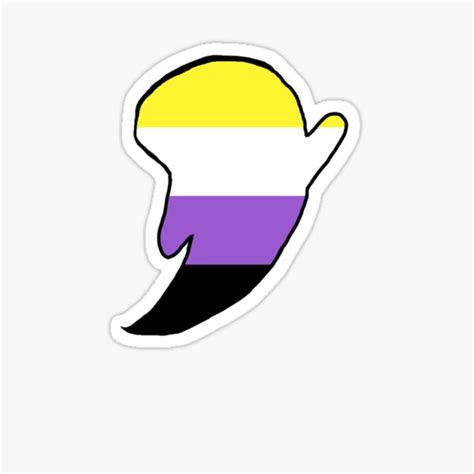 Non Binary Pride Flag Ghost Sticker By EmoGayWorm Redbubble