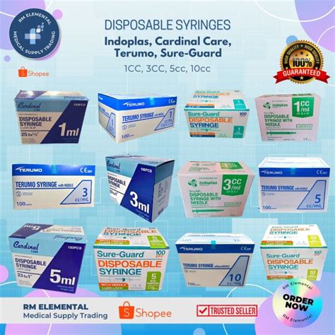 Disposable Syringe Cc Cc Cc Cc Cardinal Care Terumo Indoplas