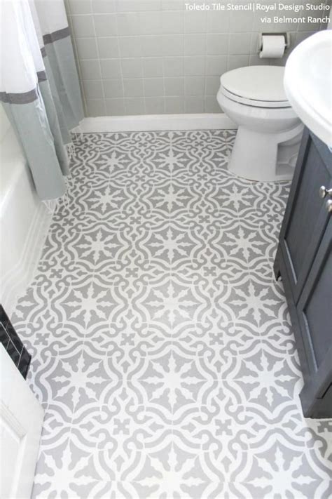 Toledo Tile Stencil Diy Painted Floors Diy Bathroom Remodel