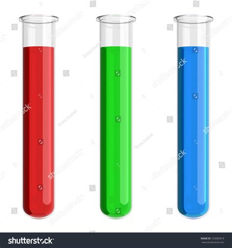 Three Color Test Tubes On White Stock Illustration 103085819 Shutterstock