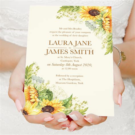 Rustic Sunflower Wedding Invitations, Rustic Wedding, Country Wedding ...