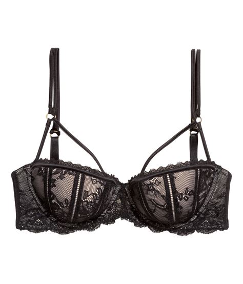 Lyst Handm Lace Balconette Bra In Black