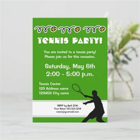 Tennis party invitations | Zazzle