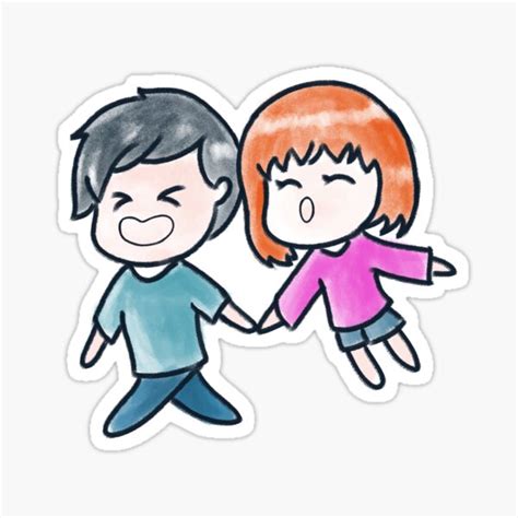 "cute couples holding hands uwu" Sticker for Sale by SunnyFhirts | Redbubble