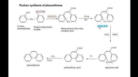 Pschorr Synthesis Of Phenanthrene Theorganicchemistrytutor