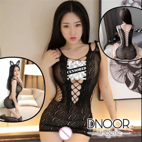 Jual Lingerie Baju Tidur Bodysuits Stocking Jaring Wanita Sexy M L Xl