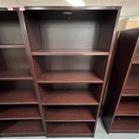 71 High Global Mahogany Laminate Bookcase 4 Shelf Office Furniture