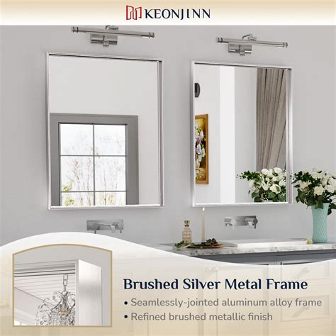 Keonjinn Brushed Nickel Bathroom Mirror X Silver Vanity