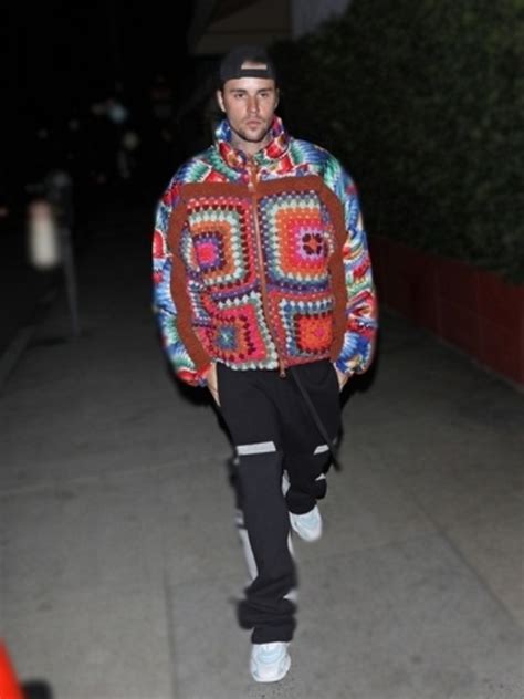 Justin Bieber Farm Rio Puffer Jacket Colorful Forest Jacket