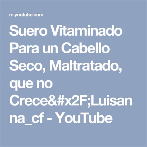 Suero Vitaminado Para Un Cabello Seco Maltratado Que No Crece