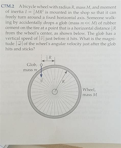 Solved C7m2 Abicycle Wheel With Radius R Mass M And