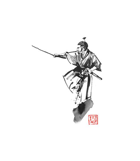 Samurai Position Drawing By Pechane Sumie Fine Art America