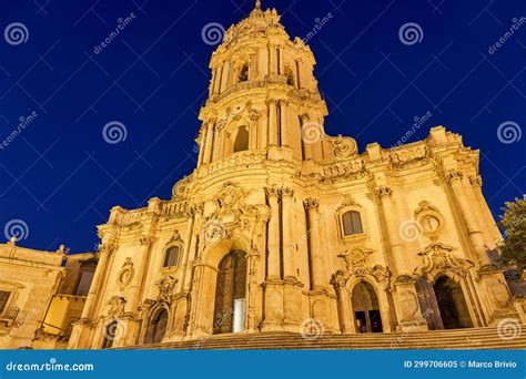 Duomo Of San Giorgio Cathedral In Modica Sicily Italy Stock Image