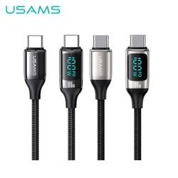 Promo USAMS U78 Kabel Data Fast Charging C To C Digital Display 100W