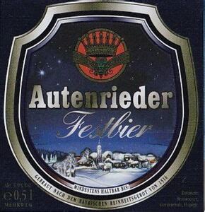 Drink Label Autenrieder Festbier Schlo Brauerei Autenried Germany