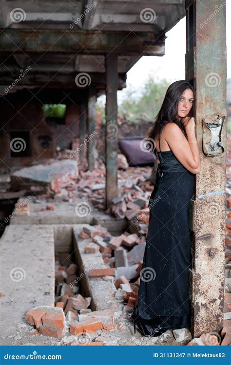 Woman In An Abandoned Factory Stock Image Image 31131347