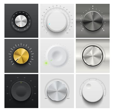 Volume dial knob, music volume control regulator 13466854 Vector Art at ...