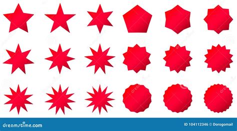 Collection Of Trendy Retro Stars Shapes Sunburst Design Elements Set