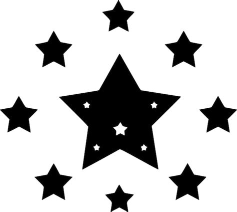 Ilustração vetorial de silhueta minimalista e simples de estrelas