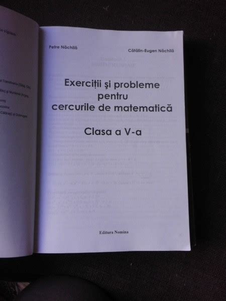 Exercitii Si Probleme Pentru Cercurile De Matematica Clasa A V A