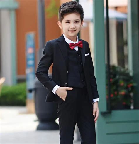 Trajes Para Niños Para Bodas Niños Trajes De Graduación Negro Trajes De Boda Niños Tuexdo Niños