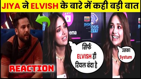 Jiya Shankar Reaction On Elvish Yadav And Fukra Insaan Jiya Shankar