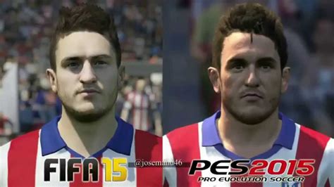 Fifa Vs Pes Atletico De Madrid Face Comparison Youtube