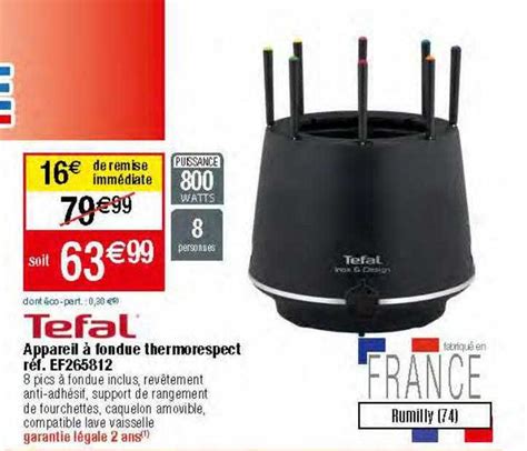 Promo Appareil Fondue Thermorespect Tefal Chez Migros France