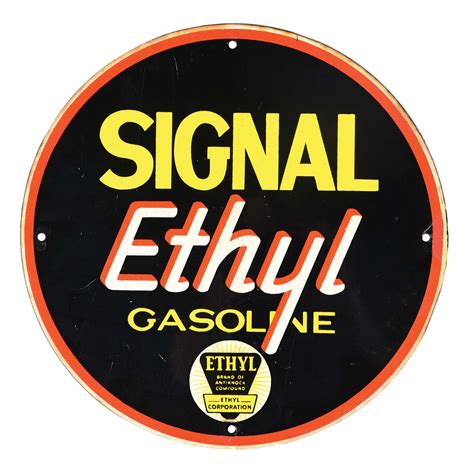 Lot Detail Signal Ethyl Gasoline Porcelain Pump Plate Sign