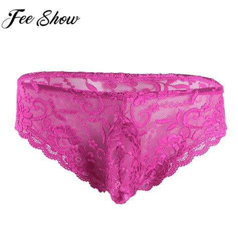 Aliexpress Buy FEESHOW Men S Underwear Sexy Lingerie Panties Gay Men Sissy Floral Lace