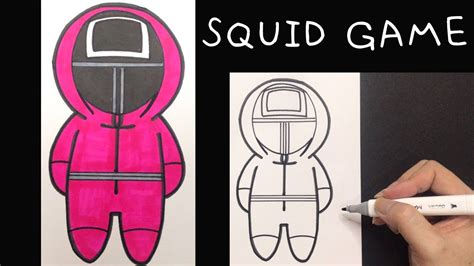 How To Draw Pink Soldier Netflix Squid Game Easy Step By Step Youtube