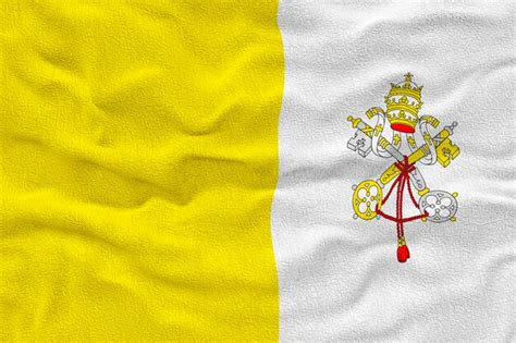 Bandera Nacional De La Ciudad Del Vaticano Fondo Con La Bandera De La