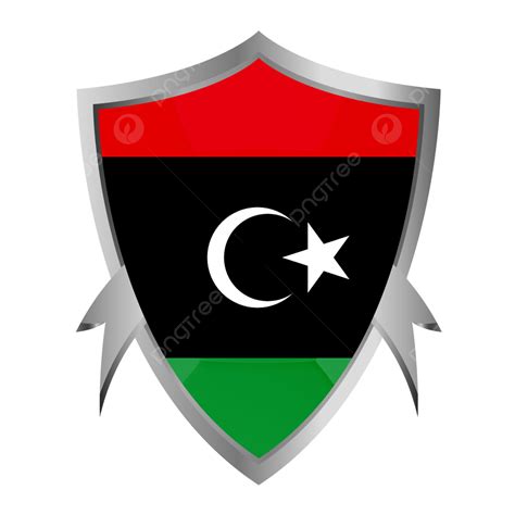 Libya Flag In Silver Shield Libya Flag Libya Day Png Transparent