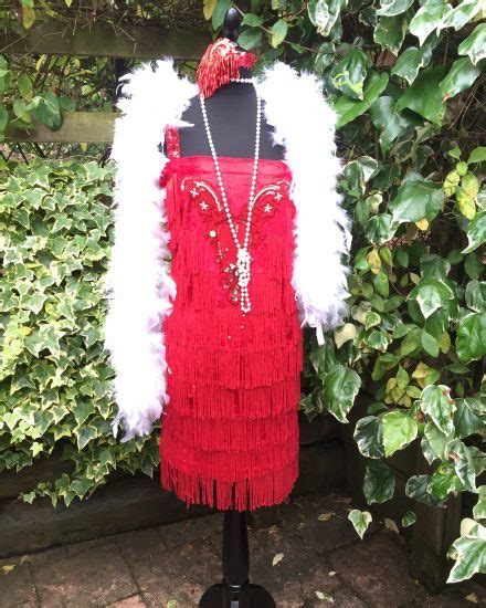 Masquerade Ladies Red Fringed Charleston Dress For Hire 1920s Fancy Dress