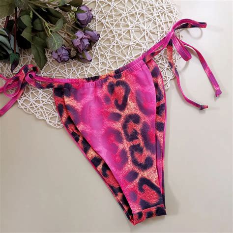 Wholesale Oem Thong Bikini Panelled String Tie Dye Thong Swimsuit Pink