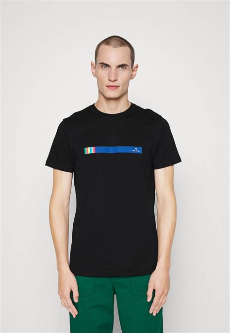 Ps Paul Smith Stripe T Shirt Print Black Schwarz Zalando De