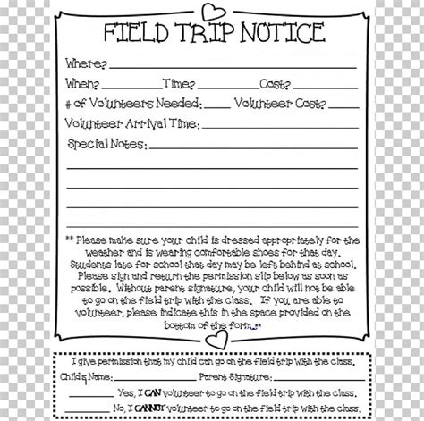 Permission Slip Field Trip Student Homework Document Png Clipart Area