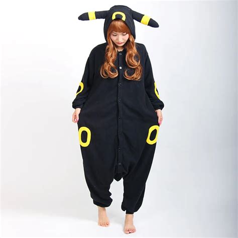 Adult Anime Pokemon Cosplay Costume Black Pikachu Umbreon Onesie Unisex