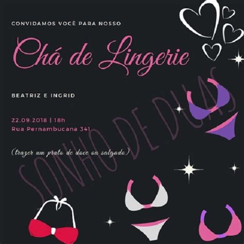 Convite Digital Chá de Lingerie Elo7 Produtos Especiais