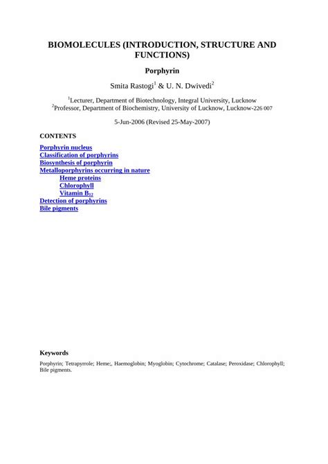 Pdf Biomolecules Introduction Structure Nsdl Niscair Res In Jspui