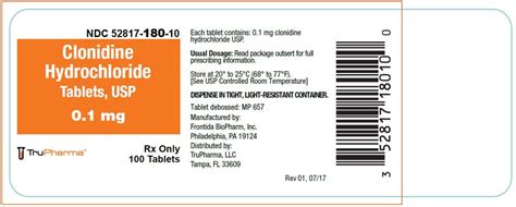 Clonidine Tablets Fda Prescribing Information Side Effects And Uses