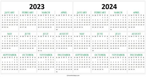 Blank 2023-2024 Calendar 2023 - FreeBlankCalendar.com